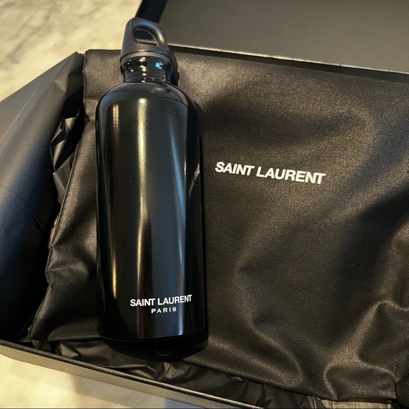 Black Saint Laurent Water Bottle With Box & Gift Packaging - Picture 1 of 10